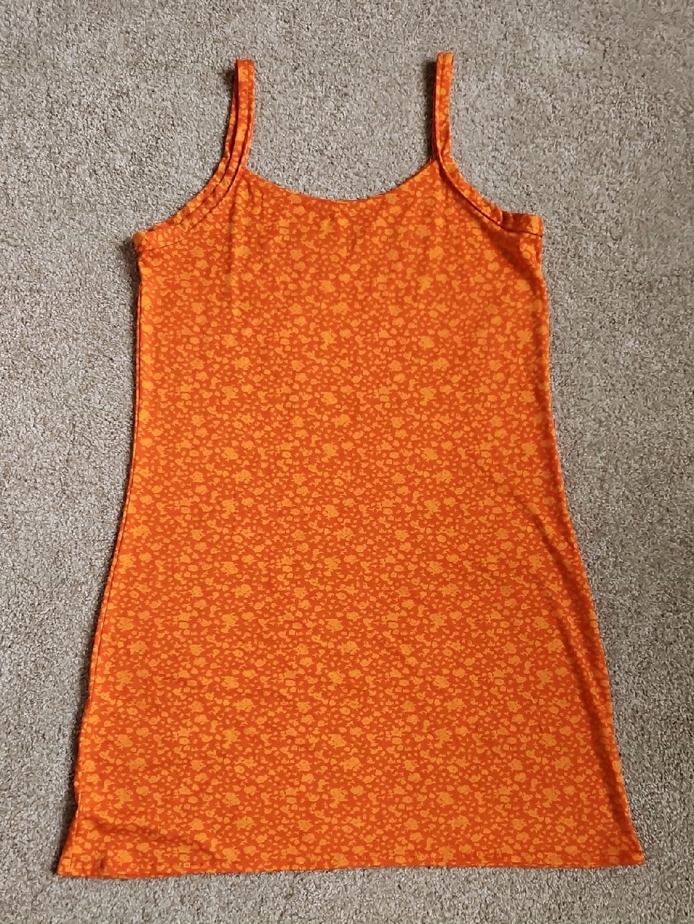 Orange Floral Slip Dress